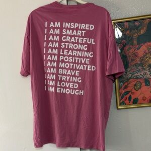 PINK Victoria's Secret Motivational Maroon Tee